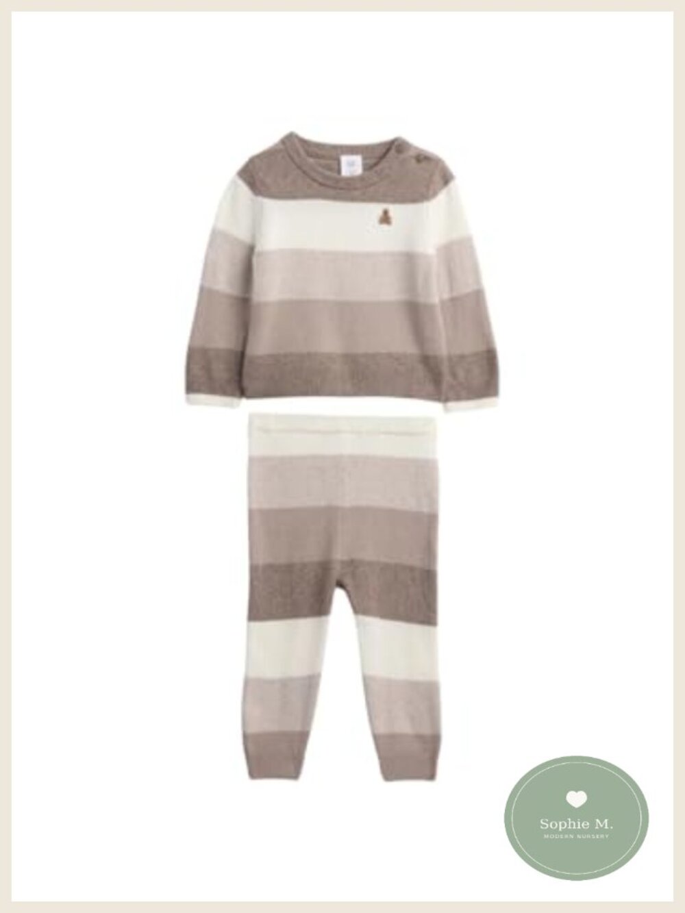 GAP Baby Stripe Sweater Set Long Sleeve Pullover Machine Washable